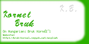 kornel bruk business card